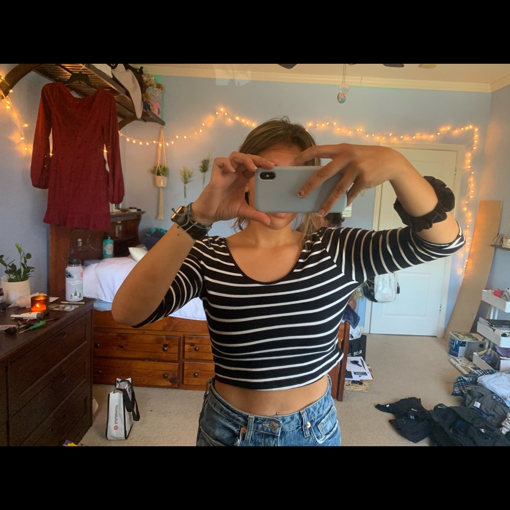 Striped Cropped Shirt